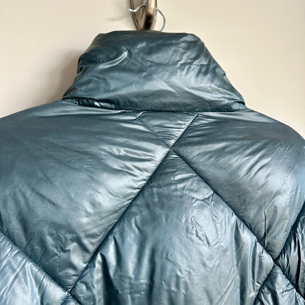 Save The Duck Jacket Womens Medium Teal Quilted Puffer Plumtech Ultra Light Zip - Picture 7 of 10